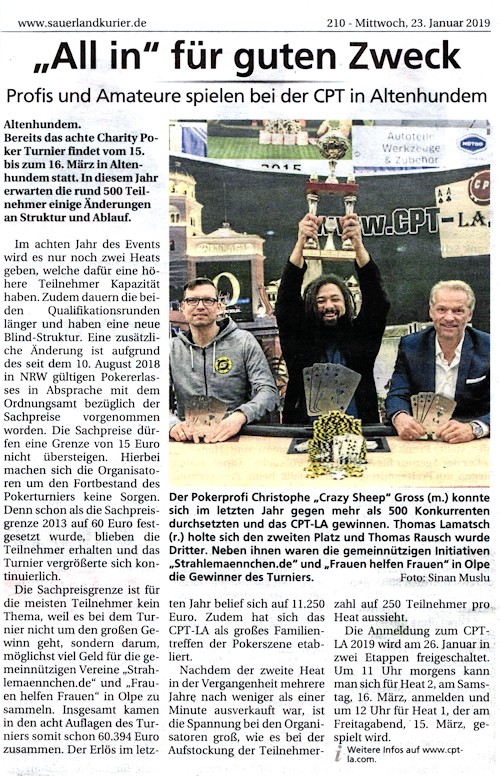 "All in" f�r guten Zweck - CPT-LA